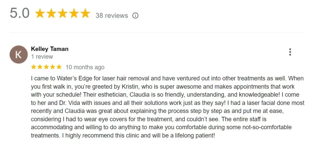 Customer Testimonial - Laser Hair Removal
