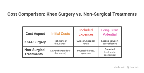 Comparing Knee Treatment Without Surgery Near Me vs Knee Surgery Costs Waters Edge Medical Clinic